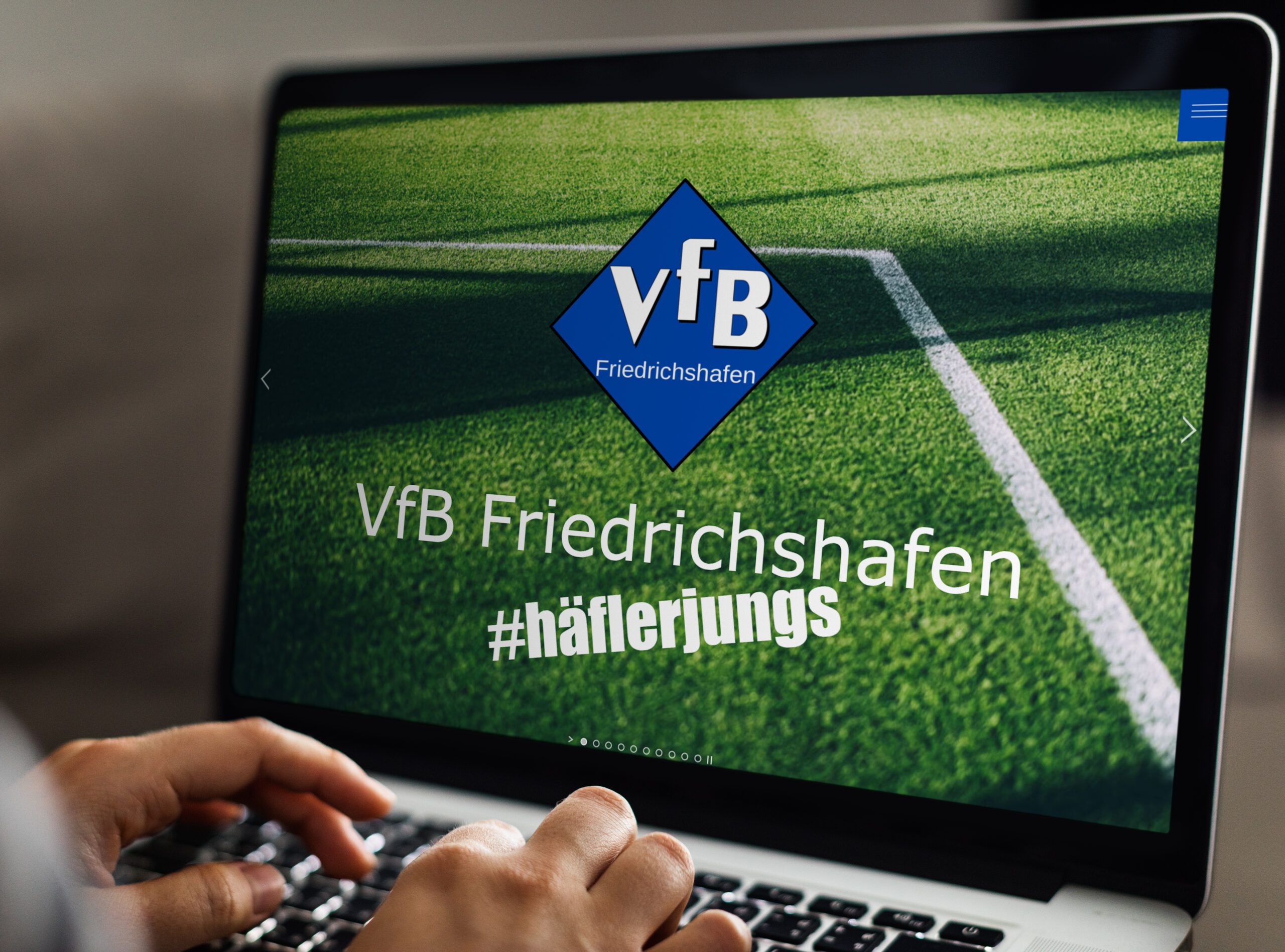VfB Laptop Website Mockup